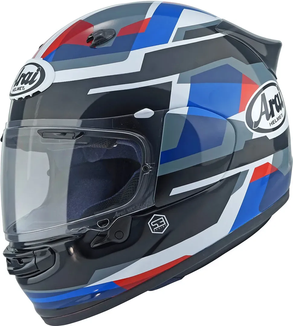 Arai Quantic Abstract Helm, zwart-wit-blauw, M Voorman