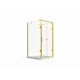 Buylando Emma U Duschkabine rechts 75 x 180 cm Gold/Transparent 75x90x180 Duschkabine
