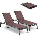 VEVOR Sonnenliege Strandliege Liege Liegestuhl Relaxliege 2 Stk. 182x60x88cm