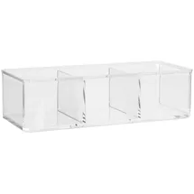 5five simply smart Kosmetik-Organizer in transparent - wattebox 3 fächer selena mit Fächern, Kunststoff, 22.8 x 9.5 x 8 cm, 155907