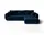 cornero Eckcouch Velours 3-Sitzer Dunkelblau