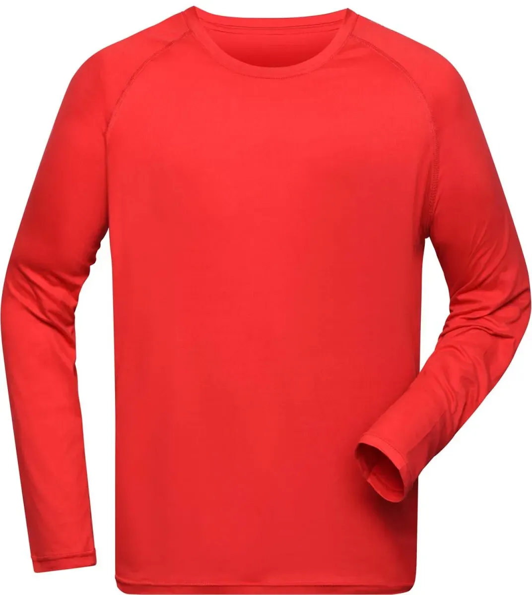 James & Nicholson Herren Sport Shirt langarm T-Shirt JN522 bright red S