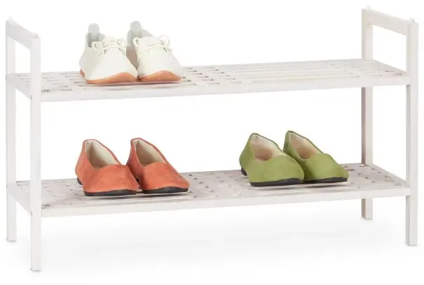 Relaxdays 3 x Schuhregal stapelbar weiß Weiß