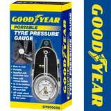 Goodyear Professioneller, robuster Reifendruckprüfer mit großem Zifferblatt, Luftmessung, PSI/BAR Auslöseknopf für Auto, Motorrad, Fahrrad, Van, LKW