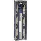 Wedo 78722 Cutter Hobbymesser Set (inklusive 6 verschiedenen Klingen) silber