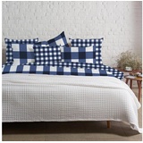 Traumschlaf Bettwäsche Karos in blau | Gr.: 240x220 (2x 80x80 cm)