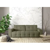 Fun Möbel Sofa Schlafsofa Designersofa Sofa 3-Sitzer ARIELLE, inkl. 2 Rückenkissen, inkl. Bettkasten grün