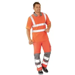 Bundhose warnorange/zinkgrau, Größe 106 - orange - 106