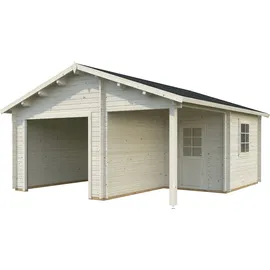 Palmako Roger ohne Tor 5,10 x 5,50 m natur inkl. Abstellraum ohne Dachpappe