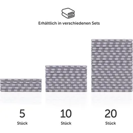 Blumtal 5er Set - Hochwertiges Handtücher Set, 100% Baumwolle, 50x70 cm, grau kariert, ® - geschirrtücher Baumwolle - Grau
