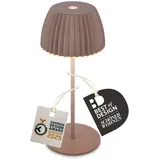 B.K.Licht BRILONER - LED Tischlampe kabellos IP44 mit Lichtkante, Touchdimmer, Akku LED Lampe, Akku Lampe, German Design Award Winner 2025, 8,5 x 20 cm, Umbrasand
