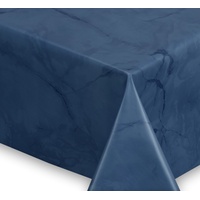 Beautex Tischdecke Wachstuchtischdecke abwischbar, Gartentischdecke Marmorstein (1-tlg) blau Oval - 140 cm x 200 cm