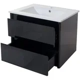 MCW Waschtisch MCW-B19, Soft-Close-System, Inkl. Aussparung für Siphon schwarz