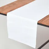 Homescapes Tischläufer weiß 44/178 cm, 100% Baumwolle