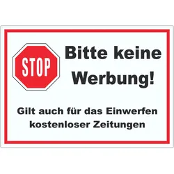 HB-Druck Stop Bitte keine Werbung Aufkleber A0 (841x1189mm)