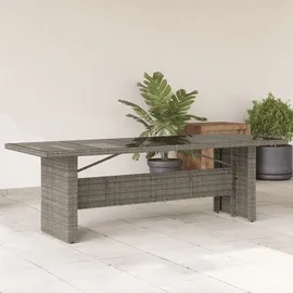 vidaXL Gartentisch mit Glasplatte 240 x 90 x 75 cm Grau