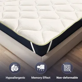 The White Stone Topper 130x200 cm mit Elastiken, Cooler-Technologie Höhe 4 cm