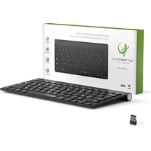 Lacerto Lacerto® | Bilinguale Russisch-Französische Kabellose 2,4 GHz Multimedia AZERTY Tastatur, Clavier sans fil bilingue Français-Russe, Russian-French Wireless Keyboard | BELA-FR568 | Matt Schwarz