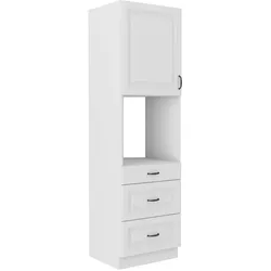 Küchen Backofen Hochschrank 60 Stilo Weiss Küchenzeile Küchenblock + Schubladen
