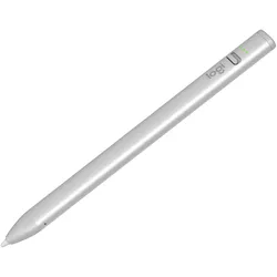 Logitech Crayon Silbergrau - Pixelgenauer digitaler Zeichenstift für iPad, USB-C-Anschluss