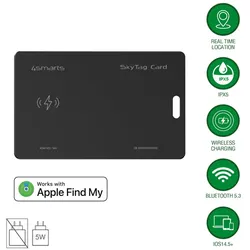 4smarts Standort-Finder SkyTag Card ReCharge, schwarz
