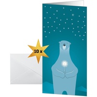 Sigel DS076 Weihnachts-Karten Set mit Umschlag, DIN lang, 10