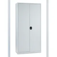 C+P Flügeltürenschrank Stahl H1950xB935xT400mm Lichtgrau/Lichtgrau 4 Fachböden
