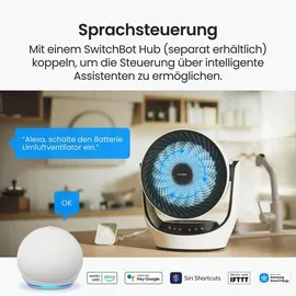 SwitchBot Tischventilator 24 cm Tischventilator Weiß