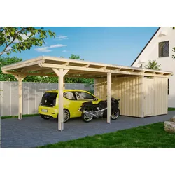 Einzelcarport SKANHOLZ "Emsland", beige (natur), H: 223cm, Carports
