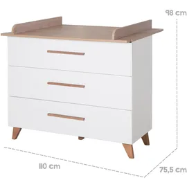 roba Wickelkommode »Ole» - 110x75,5x98cm - weiß / Holz / Holz