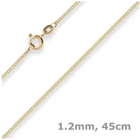 Schmuck Krone Goldkette 1,2mm Panzerkette aus 333 Gelbgold 45cm, Gold 333 goldfarben