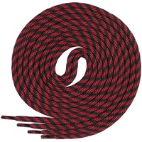Di Ficchiano runde Schnürsenkel für Trekkingschuhe und Arbeitsschuhe - extra reißfest - ø 5 mm Farbe Schwarz-Rot-m3 Länge 90cm - 90 cm / ø 5mm