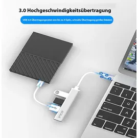 inca IUSB-4TUX Schnittstellen-Hub USB 2.0 Type-A 5000 Mbit/s Silber, Weiß