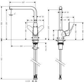 Hansgrohe Focus M41 280 1jet edelstahl finish 31817800