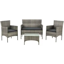 Juskys Fort Myers Set 4-tlg. grau meliert/dunkelgrau