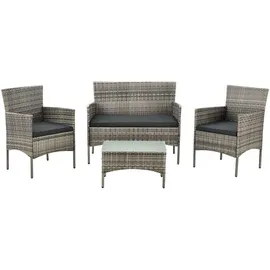 Juskys Fort Myers Set 4-tlg. grau meliert/dunkelgrau