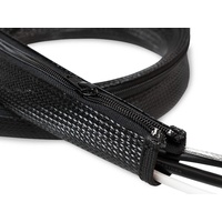 Logilink Flexibler Kabelschutz 20mm innen, Kabelmanagement mit Reißverschluss schwarz, 2m (KAB0047)