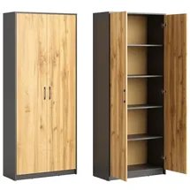 home collective Mehrzweckschrank 74 x 35 x 180 cm Grau/Braun