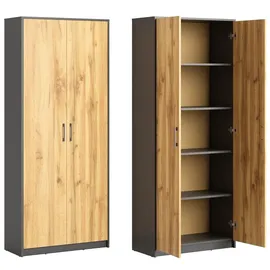 home collective Mehrzweckschrank 74 x 35 x 180 cm Grau/Braun