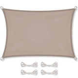 Celinasun Sonnensegel wasserdicht PES Rechteck 2,5x4m Taupe UPF 50+ Premium Sonnenschutz inkl Befestigungsseile