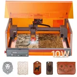 Vevor Lasergravierer, 10 W, Lasergravur- & Schneidemaschine mit Gehäuse, Laserschneider, Graviermaschine, 300x300 mm Arbeitsbereich, 7000 mm/min, für Holz, Leder, Glas, bestimmte Metalle, Klasse 1