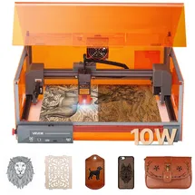 Vevor Lasergravierer, 10 W, Lasergravur- & Schneidemaschine mit Gehäuse, Laserschneider, Graviermaschine, 300x300 mm Arbeitsbereich, 7000 mm/min, für Holz, Leder, Glas, bestimmte Metalle, Klasse 1