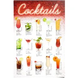 Poster REINDERS "Cocktails Rezepte", bunt (farbe bild(er): mehrfarbig), B:61cm H:91,5cm, Papier, Bilder