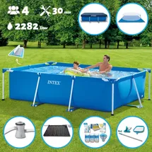 Intex Pool mit rechteckigem Rahmen 260 x 160 x 65 cm mit Zubehör – 2827197 Blau No Size