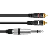 Omnitronic Adapterkabel Klinke Stereo / 2x Cinch 1,5m (30225223)