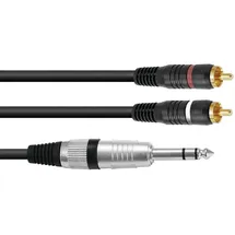 Omnitronic Adapterkabel Klinke Stereo / 2x Cinch 1,5m (30225223)