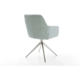 DeLife Drehstuhl Pejo-Flex Stripes Mint Kreuzgestell breit Edelstahl 360° drehbar Wippfunktion