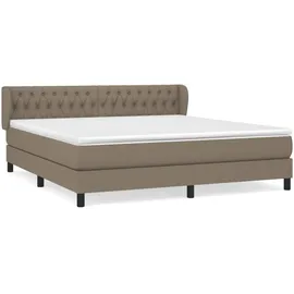 vidaXL Boxspringbett mit Matratze Taupe 180x200 cm Stoff