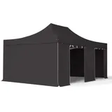 TOOLPORT Faltpavillon 4 x 6 m inkl. 4 Seitenteile Schwarz