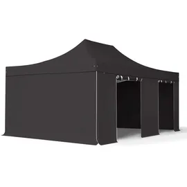 TOOLPORT Faltpavillon 4 x 6 m inkl. 4 Seitenteile Schwarz